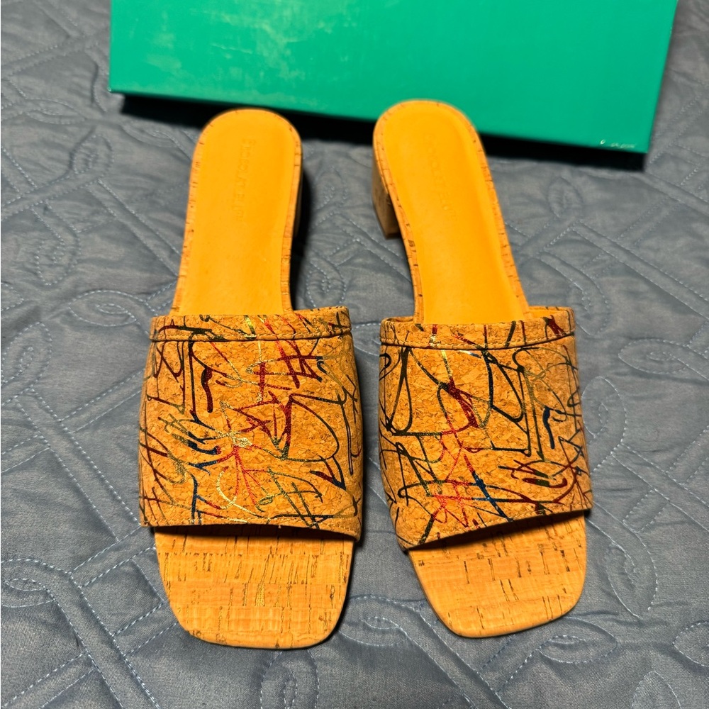 Chocolat Blu Multicolor Cork Heels - Picture 6 of 6
